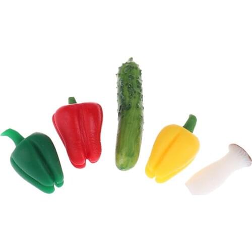 5pcs 1/12 Scale Kinds of Vegetables Model Mini Vegetables Pretend Play Mini Food Play Dollhouse Miniature