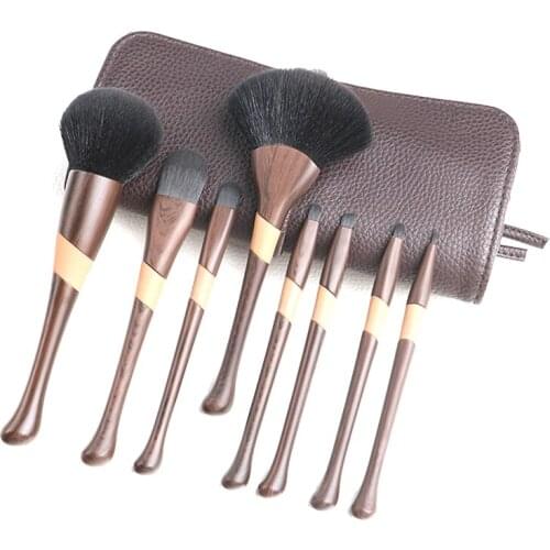 Brand 8 Pcs Profession Wood Grain Makeup Brush Set Lip Eyeshadow Loose Powder Blend Cosmetic Make up Tool Kit Cepillos