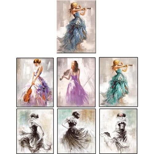 Abstract Textural Knife Painting Girl Was Wearing Beautiful Skirt Hand Painted Oil Painting On Canvas Wall Art For Home Decor