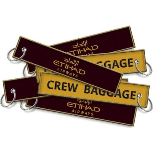 Etihad Airways Crew Baggage Keyrings Personalized Promotional Key Tags Fobs Wholesale China