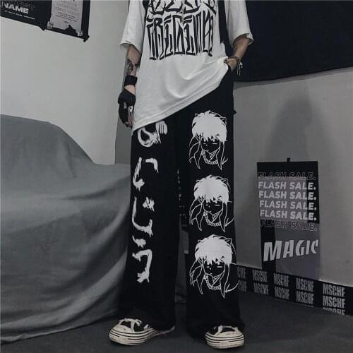 Harajuku woman pants Japanese pattern hip hop pants for women wide leg pant women men jogger women pants casual Oversize pants
