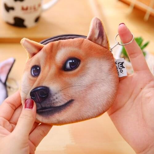 DL SP02 God annoying dog husky Wallet Purse personality tide coin bag Stationery office supplies for students