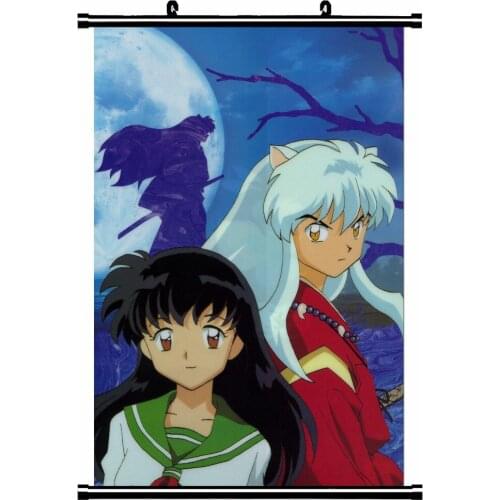 Coscase Japanese Anime Inuyasha Higurashi Kagome KAGURA Bankotsu Suikotsu Home Decor Wall Scroll Poster Decorative Pictures
