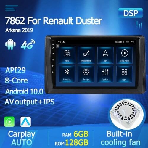 IPS RDS Android 10 8Core 4G Car Stereo 2din For Renault Duster Arkana 2019 Multimedia Video Player Navigation GPS Radio Carplay