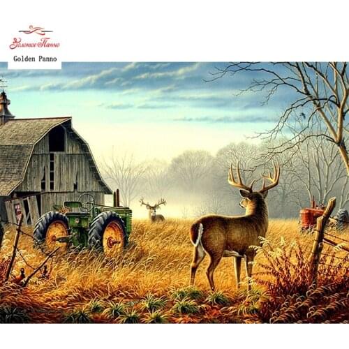 GOLDEN PANNO Diamond Painting Full Square 5D Diy Daimond Embroidery icons Diamant Mosaic Sale rhinestones pictures Deers 03