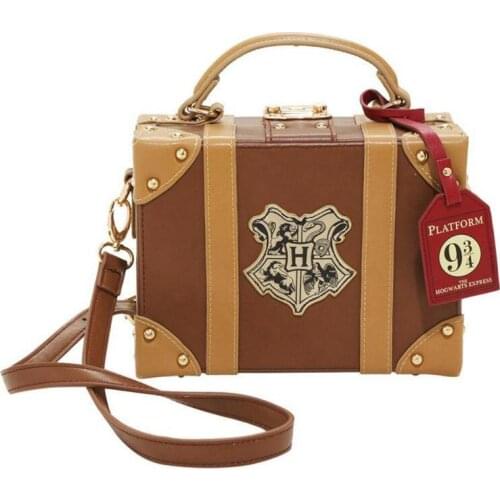 Classical Badge PU School Bag Small Suitcase Halloween Christmas Cosplay Gift Shoulder Bag