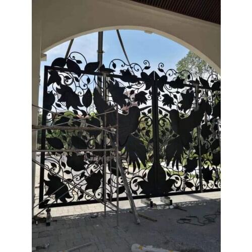Hench Ral Wrought Iron Gate Solid Steel Hand Forged Art Gates Width 7m x 4.5m High D5