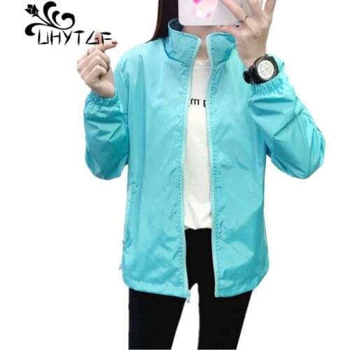 UHYTGF Spring autumn jacket women fashion Lovers casual sport stops outerwear Korean wild student loose plus size coat tide 825