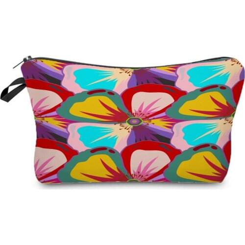 Multifunction Storage Bag Waterproof Makeup Bag Colorful Floral Printed Cosmetic Bags Women Toiletry Bag Hot Sale Pencil Cases