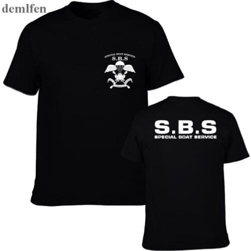 SBS Special Boat Service United Kingdom Special Forces Navy Army Sas Black T-shirt Mens Harajuku Cotton Tee Shirt Tops
