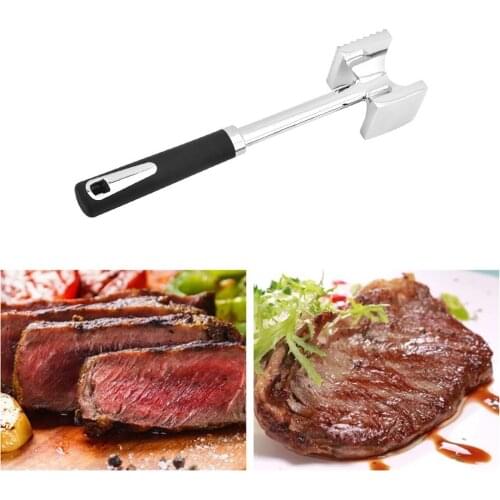 Meat Beat Checkered Tender Hammer Steak Tenderizer Hammer Stainless Steel Knock Hammer Home Kitchen Tool Double Sided Mallet
