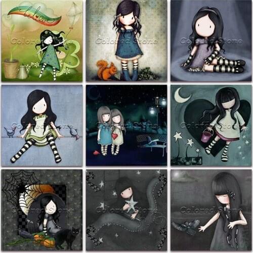 New Diamond painting Cartoon girl child doll Children love 5D DIY Full Square Drill embroidery Cross stitch 3D Round mosaic GG47