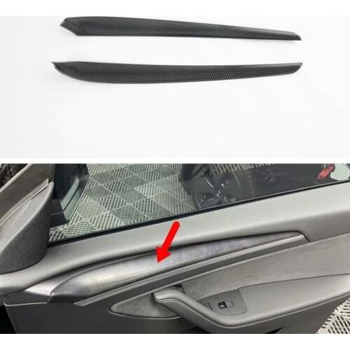 New ABS Car Styling For Tesla Model Y 2021 Door Panel Interior Accessories Moldings2PCS