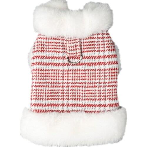 Pet Dog Clothes Autumn and Winter Clothes New Thick Warm Vest Teddy Bichon Hiromi Fashion Plaid Small Dog Cat Pet Clothes