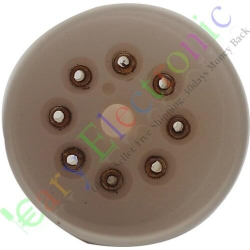 Wholesale and retail 50pc 8pin Gold Ceramic vacuum tube sockets base For 6N7 6N8 audio amps DIY parts free shipping