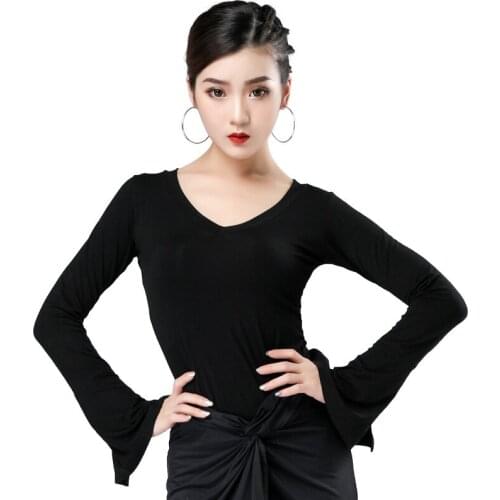 Autumn Latin Dance Costumes Long Sleeve Exercise Clothes Latin Dance Wear Shirt Ballroom Modern Dance Competition Dress SL1883