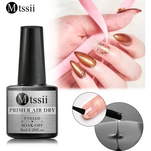 Mtssii 8/7ml Long Lasting Fast Air Dry Primer UV LED Gel Base Primer No Need Of UV/LED Lamp Soak Off Gel Nail Polish Art Design