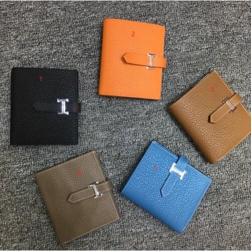 Wallet Luxury Brand H Logo Classic H Clip Wallet mens and womens original Togo leather HOT SELL