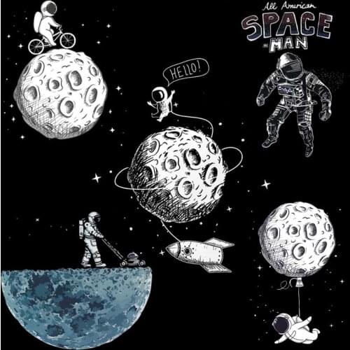 Heat Transfer Astronaut Alien Iron On Transfer PVC Patches For Clothing Thermal Transfer Heat Vinyl Iron Stickers Apparel Decor