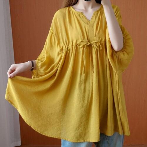 Thin Maternity Shirt Large Womens Loose Solid V-neck Drawstring High Waist Clothes For Pregnant Women Pregnancy Tops Fashion