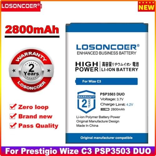 Top Brand 100% New 2800mAh PSP3503DUO Battery for Prestigio Wize C3 PSP3503 DUO PSP 3503 High Capacity Battery