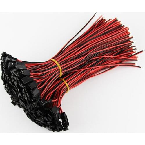 Customization 500Pcs 20cm JR Male Plug Servo Extension Lead Wire 2 pin Black Red 22awg 60 cores Cable for RC Quadcopter Airplane