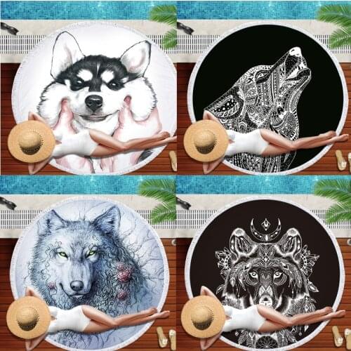 Wolf beach towel microfiber towel large beach towels miraculous For home Beach mat Bath towels Beach cover up strandlaken spa