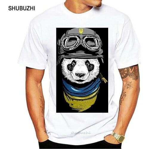 Funny Men t shirt white t-shirt tshirts Black tee Ukrainian Panda T-shirt Tee Ukraine