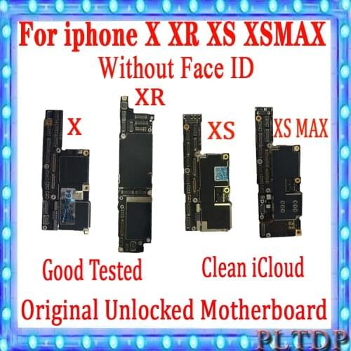 Original Motherboard For iPhone X XS XR XS MAX Factory Unlocked Mainboard Without Face ID IOS Update Support Plate NO Face ID