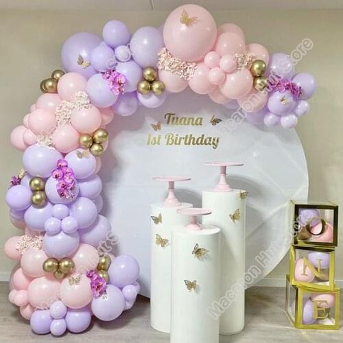 103pcs Doubled Macaron Purple Wedding Party Backdrop Baby Shower DIY Arch Decoration Birthday Event Welcome Balloon Garland Kits