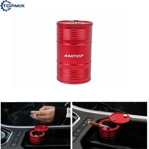 1X Car Ashtray Cigarette Smokeless Holder Portable Storage Red/Black Trash Bin Dust Garbage Truck Auto Ashtray with Lid Rotating