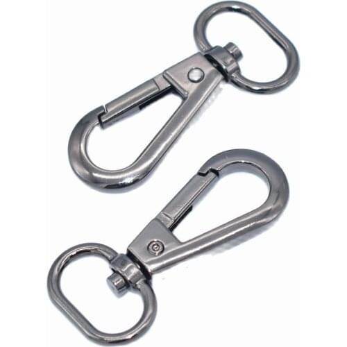 20mm Inner Black swivel clasp Oval Ring Lobster Clasp Claw Push Gate Trigger Clasps Swivel Snap Hooks For key backpack 6pcs