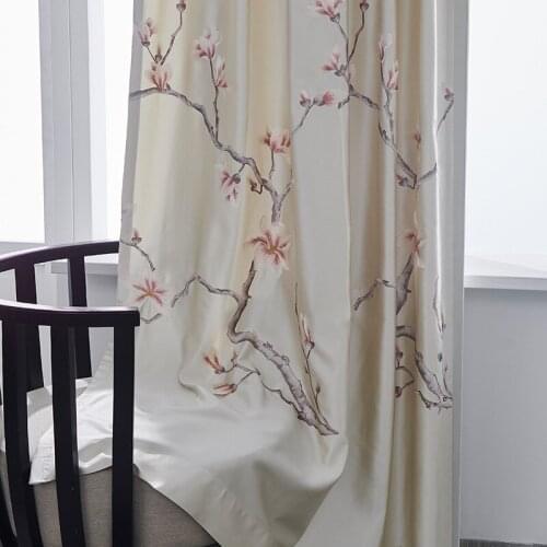 2021 New Chinese Curtains, High-precision Imitation Silk Curtains, Finished Curtains for Living Dining Room Bedroom