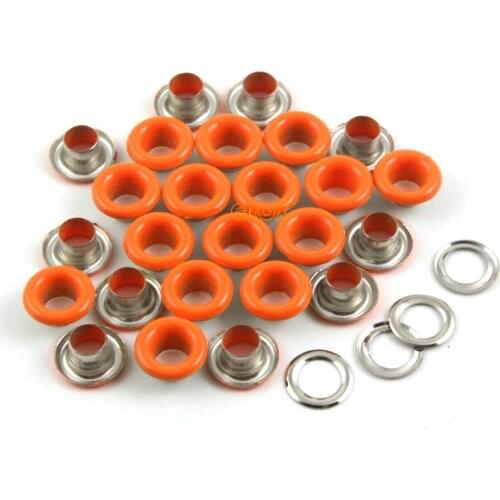 800 Set 8*4*4mm (Outer diameter * Inner diameter * Height) Orange Round Eyelet Grommet