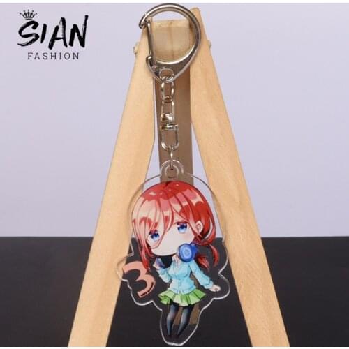 Anime Quintessential Quintuplets Keychain Nakano Ichika Nino Miku Yotsuba Itsuki Acrylic Keychain for Women Handbag Accessories