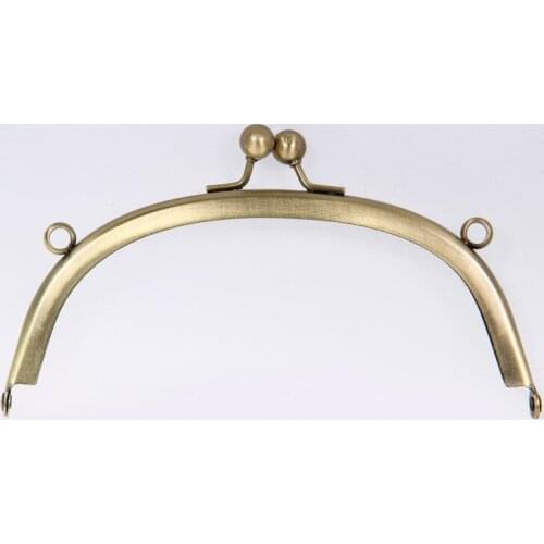 30 CM Bronze Half Round Kiss Lock Bag Purse Frame with Double loops