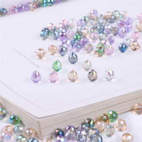 10pcs Shiny 9x8mm Tear Drop Glass Crystal Beads Charm Spacer Beads for DIY Earring Necklace Bracelet Jewelry Making Accessories