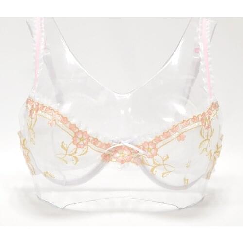Sexy women girl bra panty Sales Separated transparent Floral lace set 70 75 80 85 90 95 100 A B C D E F cup S M L XL XXL XXXL