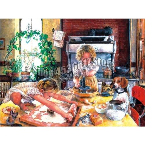 Children 5D DIY Diamond Painting New Fashion Baking Cookies Full Needlework Embroidery Cross Stitch Rhinestone Room Decor Art