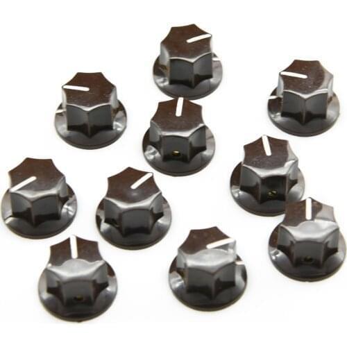 KAISH 10pcs USA Spec Large Knobs 1/4" MXR Style Jaguar Mustang Knob Brown
