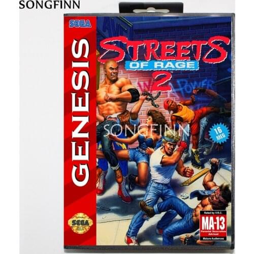 16 bit MD Memory Card With Box for Sega Mega Drive for Genesis Megadrive - Streets Of Rage 2