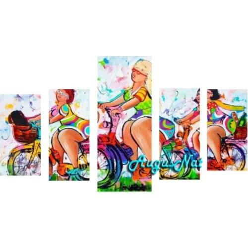 Multi pictures combination fire lady diamond painting kit full drill diamond sticker women wall art bike rhinestone pasted craft