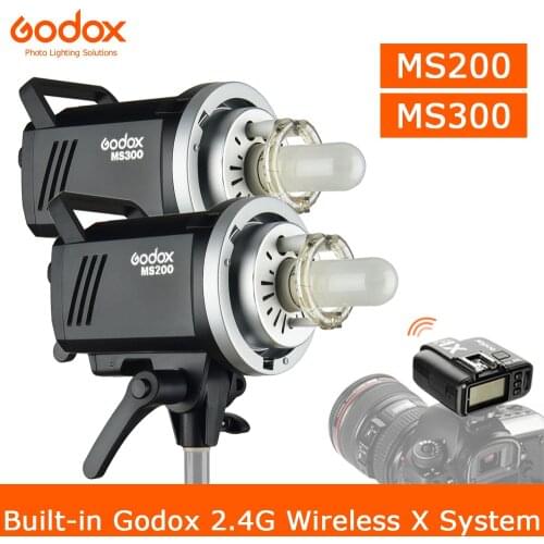 Godox MS200 200W or MS300 300W 2.4G Built-in Wireless Receiver Lightweight Compact and Durable Bowens Mount Studio Flash