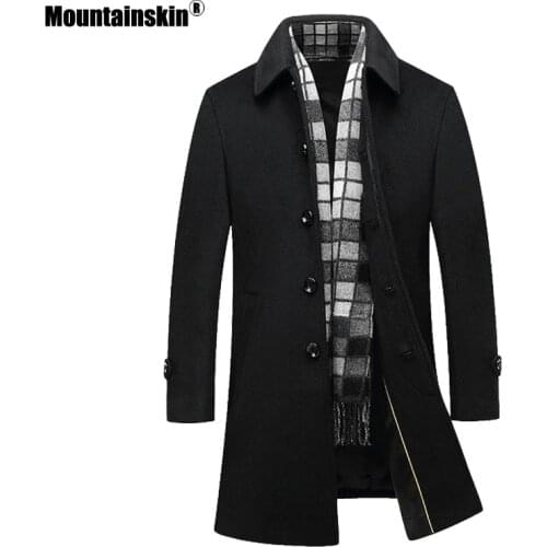 Mountainskin New Winter Thick Coats Slim Fit Jackets Men Casual Warm Outerwear Male Woolen Jacket Mens Brand Clothing 4XL SA696