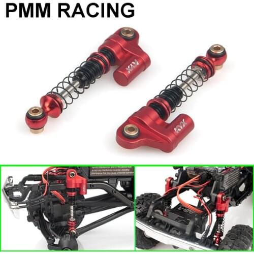 Simulation Model Car Metal Aluminum Alloy Double Cylinder Shock Absorber Red for 1/24 RC Car Axial SCX24 90081