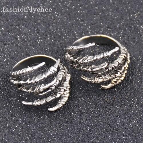 Fashion lychee 2pcs Antique Golden Color Claw Dreadlock Dread Hair Clip Beads Adjustable Hair Braid Cuff Women Hair Accessories