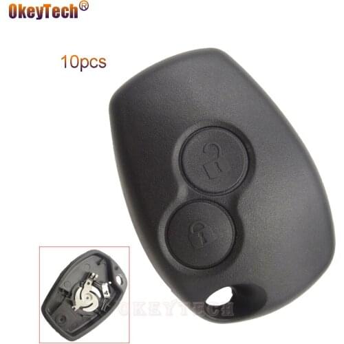 OkeyTech 10pcs/lot 2 Buttons Key Cover Case for Renault Dacia Modus Clio 3 Twingo Kangoo Remote Fob Replacement Shell No Blade