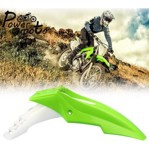 MX Enduro Motocross Front Mudguard Green White Mud Cover for Kawasaki KLX KXF KX 125-450 Dirt Bike EVO Front Fender