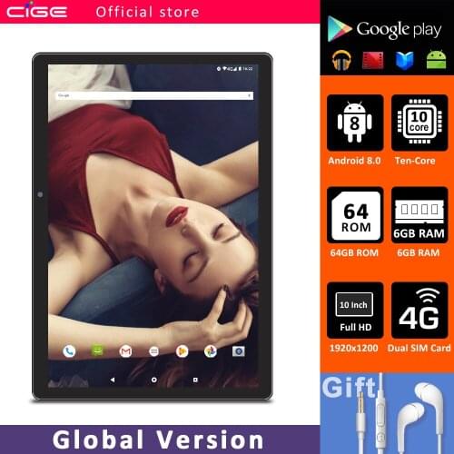 Global Firmware Pad 10 Core 6GB RAM 64GB 10 inch Tablet PC Android 8.0 Dual SIM Cheap 4G LTE Phone Call 5G WIFI Bluetooth GPS