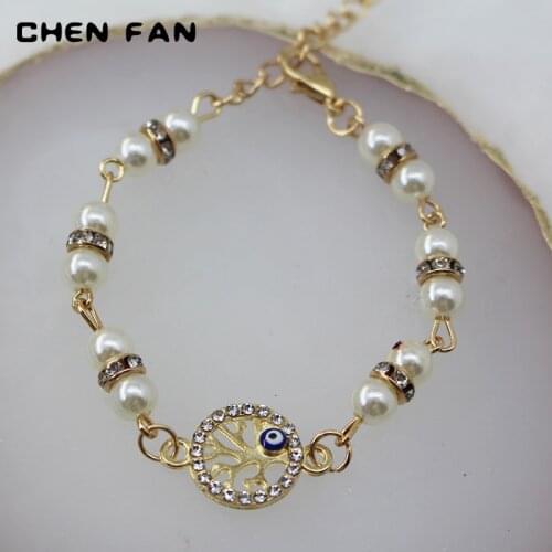 CHENFAN tree of Life bracelets bracelet for Womans bangles for women pearl womens cuff bracelet Devils Eye jewelery